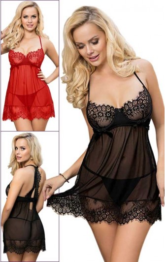nuisette resille babydoll
