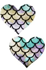 Pasties cœur sirène métalliques