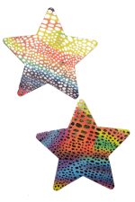 Pasties étoiles arc-en-ciel métalliques