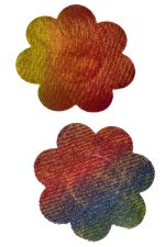 Pasties pétales arc-en-ciel métalliques auto-adhésifs