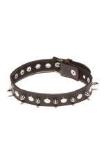 Collier à pointes X-Play en simili cuir pour bondage