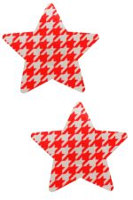Pasties étoiles pied-de-poule rouge et blanc