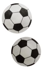 Cache-tétons football adhésifs blancs et noirs
