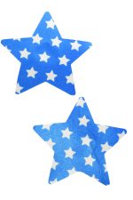 Cache-tétons étoile bleu et blanc adhésifs