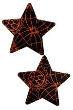 Spider star cache-tétons noir et orange