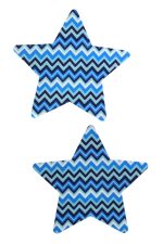 Cache-tétons étoile bleu zigzag adhésifs