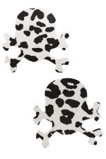 Cache-tétons crâne imprimé vache