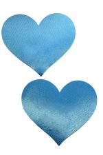 Cache-tetons coeur bleu pastel adhésifs