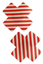 Pasties croix rouge et blanc auto-adhésifs