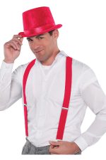 Bretelles de costume rouges ajustables