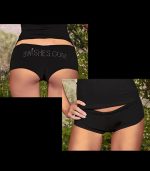 Shorty boyshort en coton strass logo