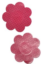 Cache-tétons pétales métalliques roses auto-adhésifs