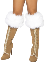 Manchons de bottes en fausse fourrure blanche