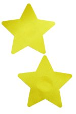 Cache-tétons étoile jaune adhésifs