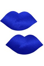 Cache-tétons bleus en forme de lèvres adhésifs
