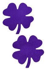 Cache-tétons shamrock mini violet adhésifs