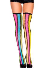 Chaussettes hautes arc-en-ciel zigzag