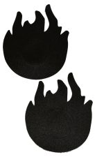 Cache-tétons flamme noire adhésifs