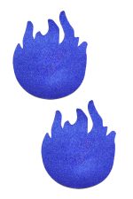 Pasties flamme bleue adhésifs pour tétons