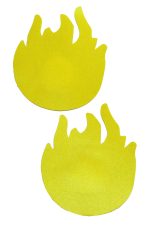 Cache-tetons flamme jaune adhésifs
