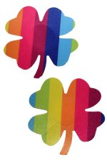 Mini cache-tétons trèfle arc-en-ciel auto-adhésifs