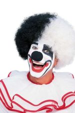 Perruque clown deluxe noir et blanc