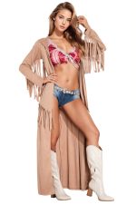 Manteau cowgirl suédine à franges