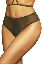 Bas de bikini taille haute olive