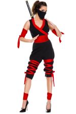 Costume ninja rouge pour femme