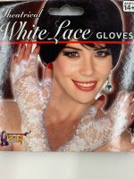 Gants dentelle blanche théâtraux longs 43 cm