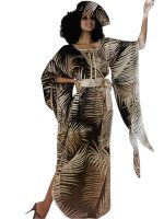 Robe reine africaine avec chapeau et ceinture