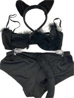 Kit costume chat sexy noir