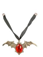 Collier choker chauve-souris pierre rouge