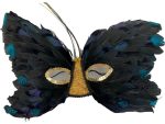 Masque plumeux noir et doré