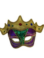 Masque bijou doré violet et vert