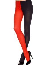 Collant jester opaque rouge et noir