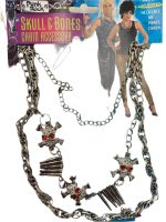 Collier tête de mort et os