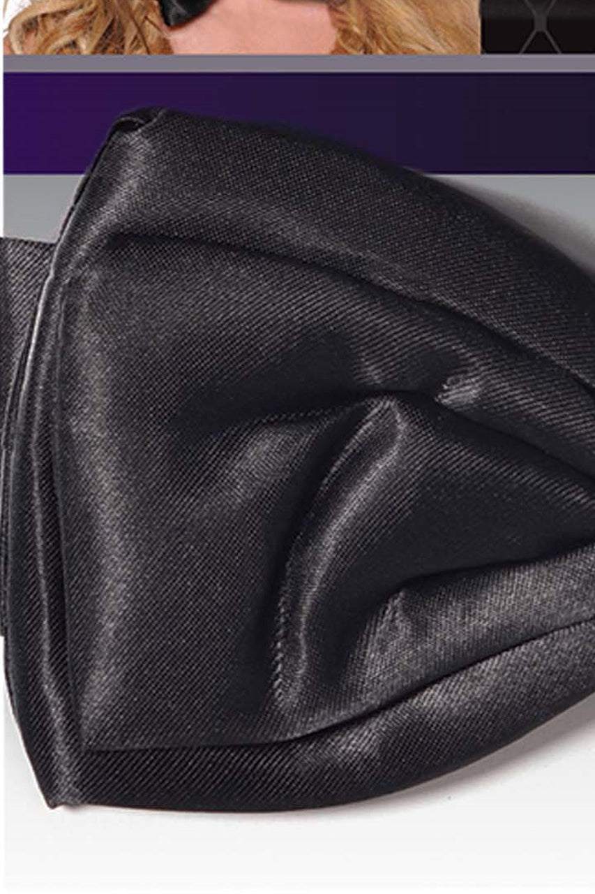 Collier noeud papillon cocktail satin noir – Image 2
