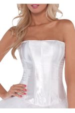 Corset satin blanc pour costume Halloween