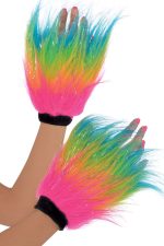 Gants de fête en fausse fourrure électrique