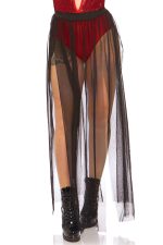 Jupe noire fendue à ouvertures multiples