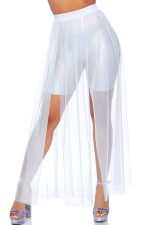 Jupe en tulle fendue blanche