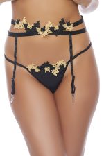 Ceinture porte-jarretelles brodée fleurs sauvages
