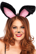 Oreilles lapin en peluche noire