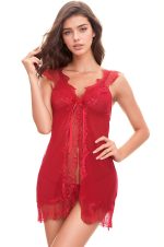 Babydoll en tulle volanté bordée de dentelle