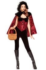 Costume chaperon rouge sombre en velours