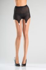 Collants jarretelles faux couture devant
