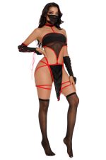 Costume ninja maléfique 7 pièces avec body et accessoires