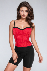 Bustier brocart à volants et laçage
