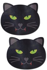 Cache-tétons chat noir Halloween